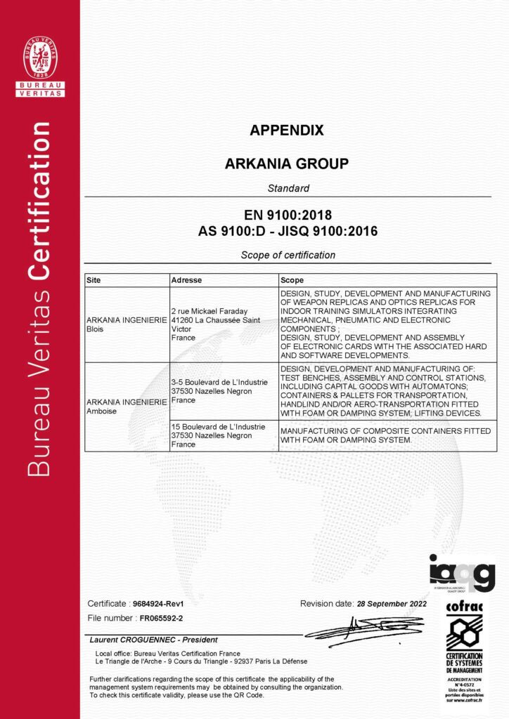 Arkania Group - Certification EN 9100